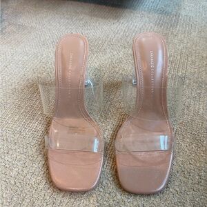 Zara Blush Heels with Clear Straps